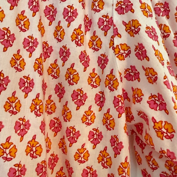 J. Crew Pink and Orange Patterned Blouse Size Medium - Picture 4 of 7